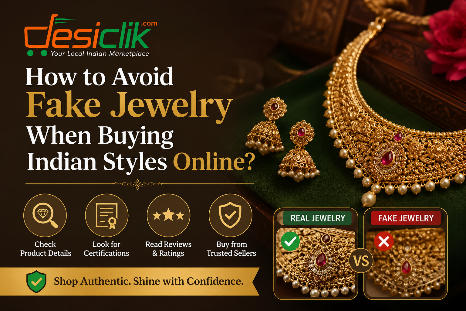 How to Avoid Fake Jewelry When Buying Indian Styles Online? How to Avoid Fake Jewelry When Buying Indian Styles Online?