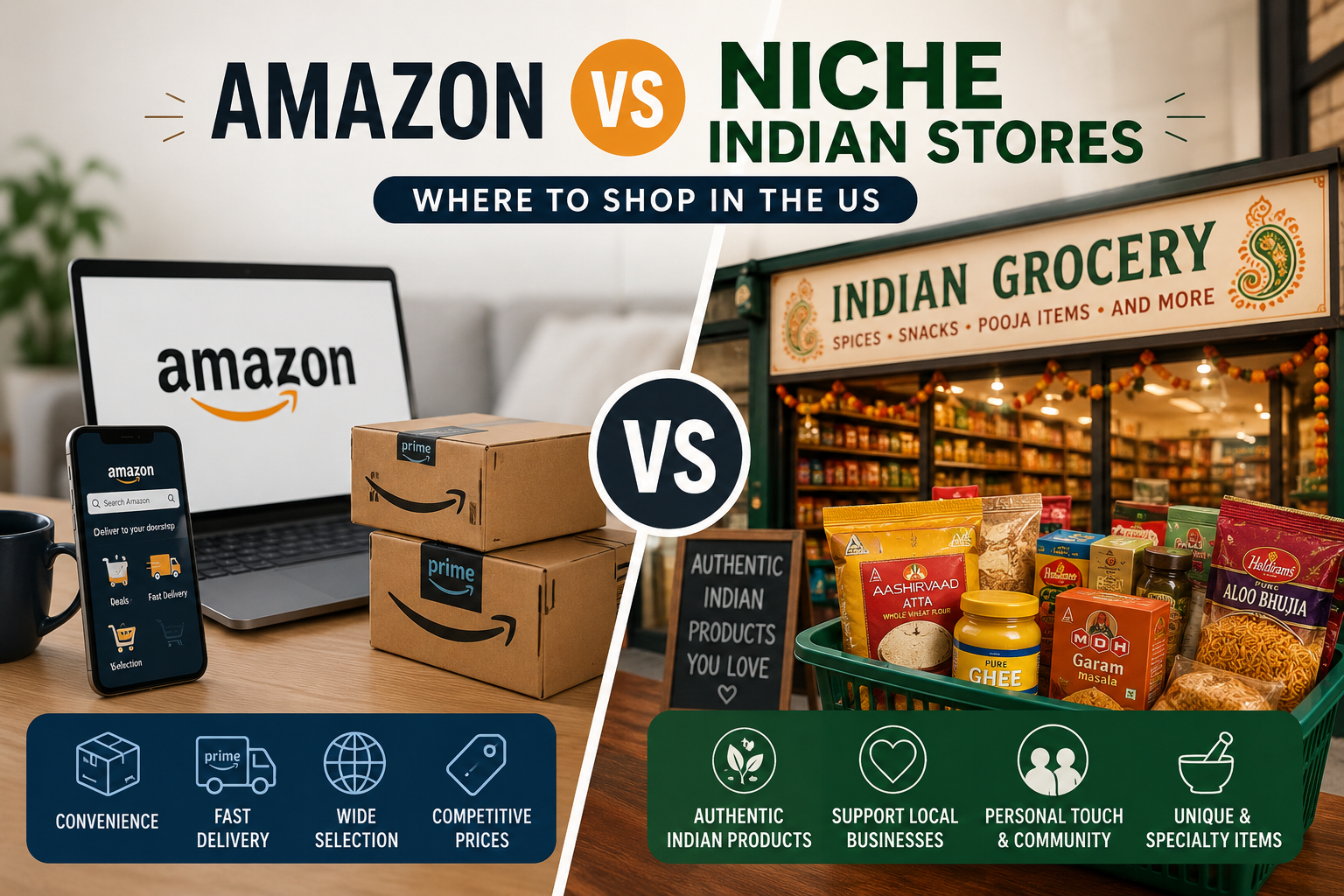 Amazon vs Niche Indian Stores: Where to Shop in the US Amazon vs Niche Indian Stores: Where to Shop in the US