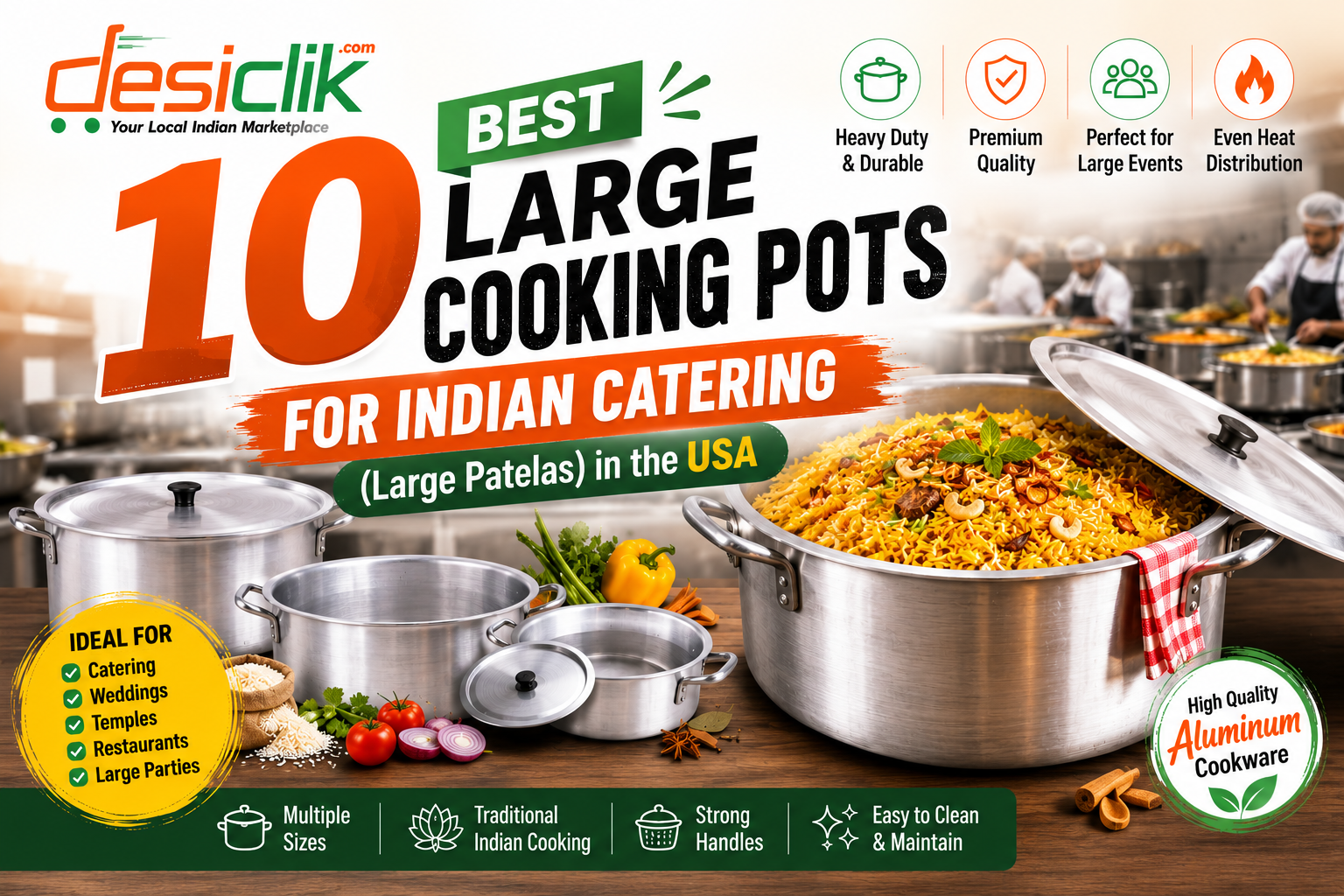 10 Best Large Cooking Pots for Indian Catering (Large Patelas) in the USA 10 Best Large Cooking Pots for Indian Catering (Large Patelas) in the USA