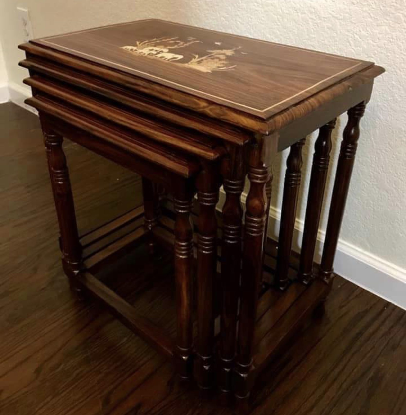 Nesting Tables Safari Sheesham Wood Painted - Nesting 4 ...