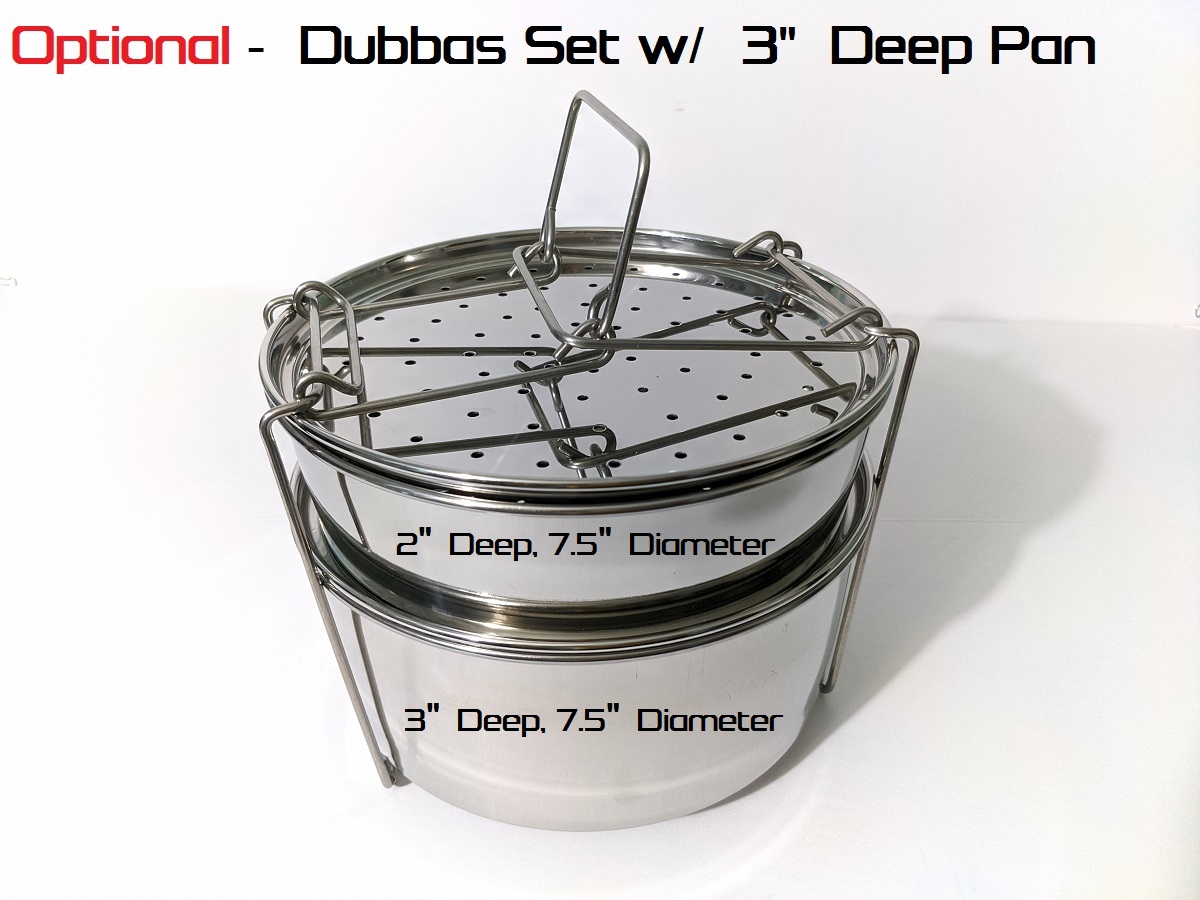 Dubbas - 3 Tier Insert Pans for PIP w/ Lids / Plates & Multipurpose Trivet  #34069