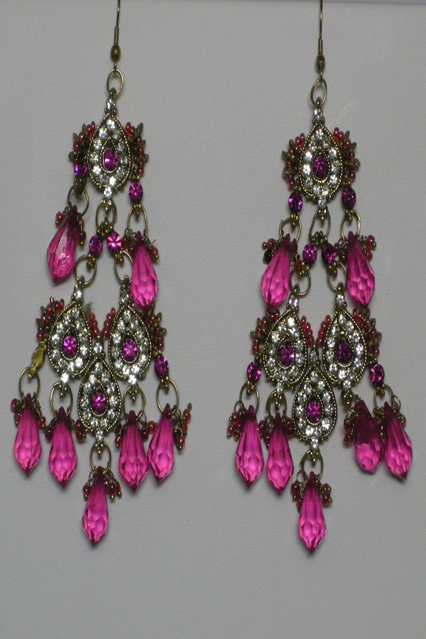 Magenta fashion Color Stone Studded Necklace Set #30178 | Buy ...