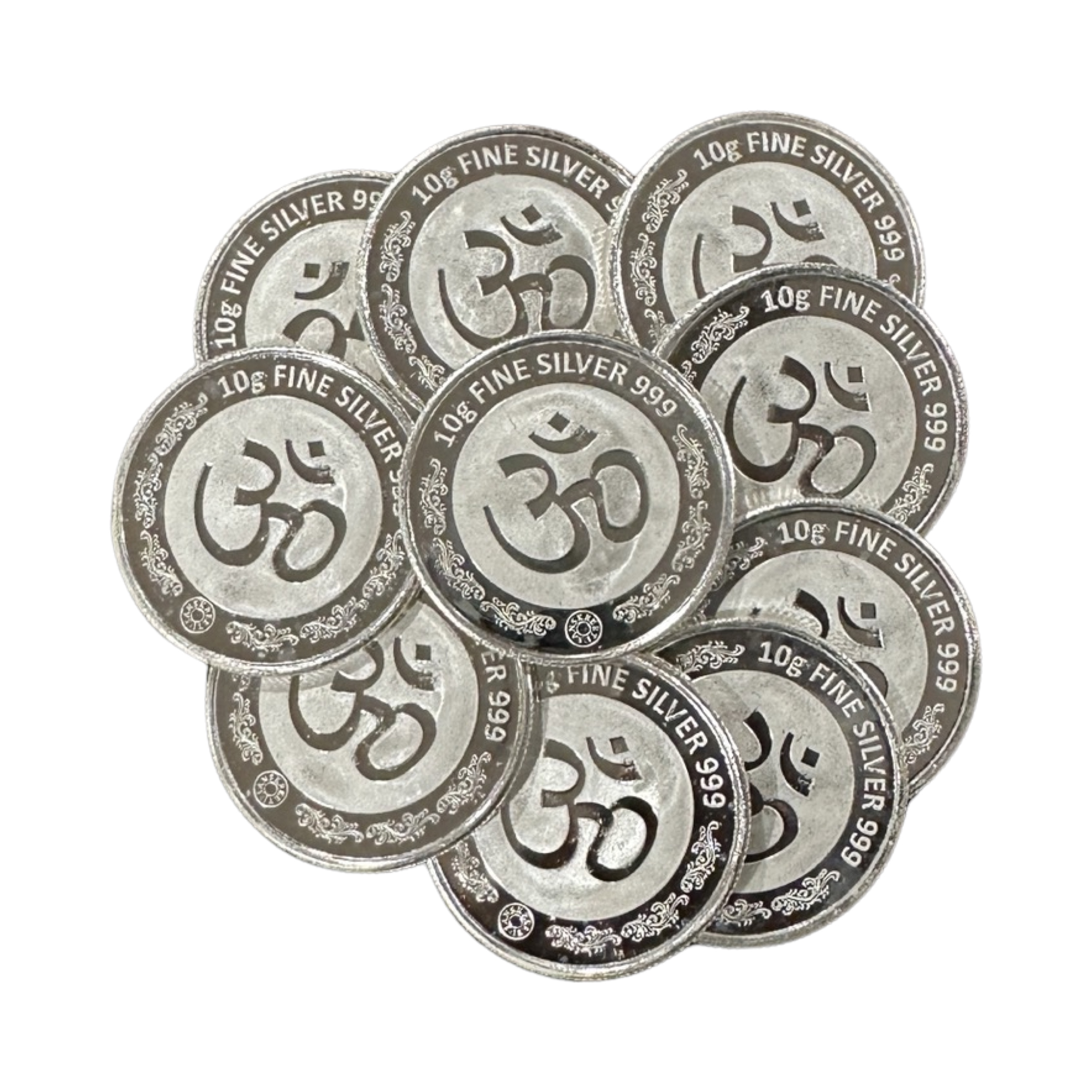  2020 IN 999 Ganesha Lakshmi/Laxmi Solid Pure Silver Ten Gram Coin  Silver Perfect Uncirculated : Everything Else