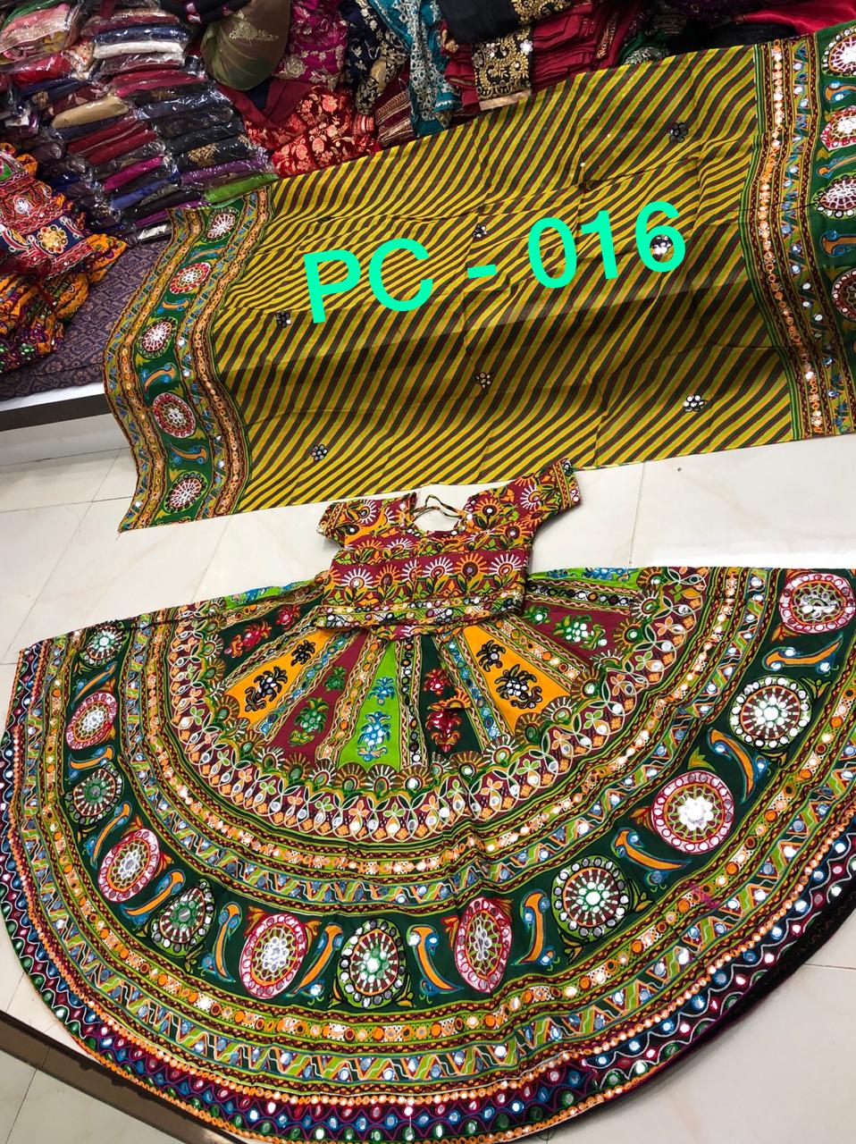 Buy Black Green Bollywood Cotton Lehenga Choli Dupatta with Real Mirror dandiya  garba Night Navratri Festival kedia wear Ethnic Women Dress 8281 Online at  desertcartINDIA
