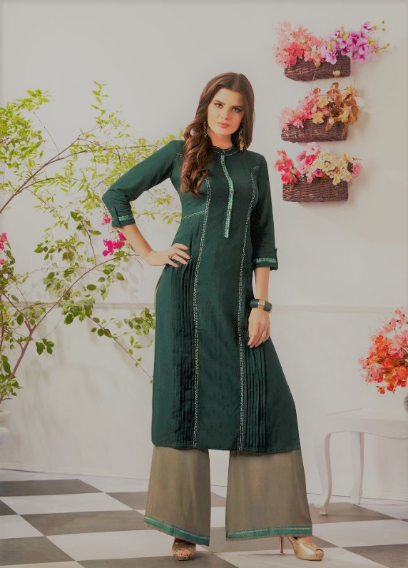 Mehendi Green Lucknowi Chikankari Kurta - RZUstyle