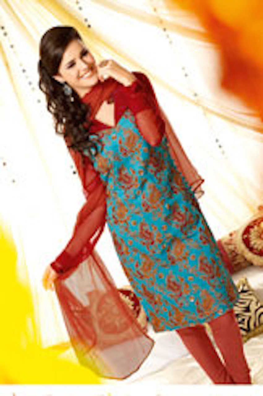 Unique Combination of Colors Salwar Suit Dress Material