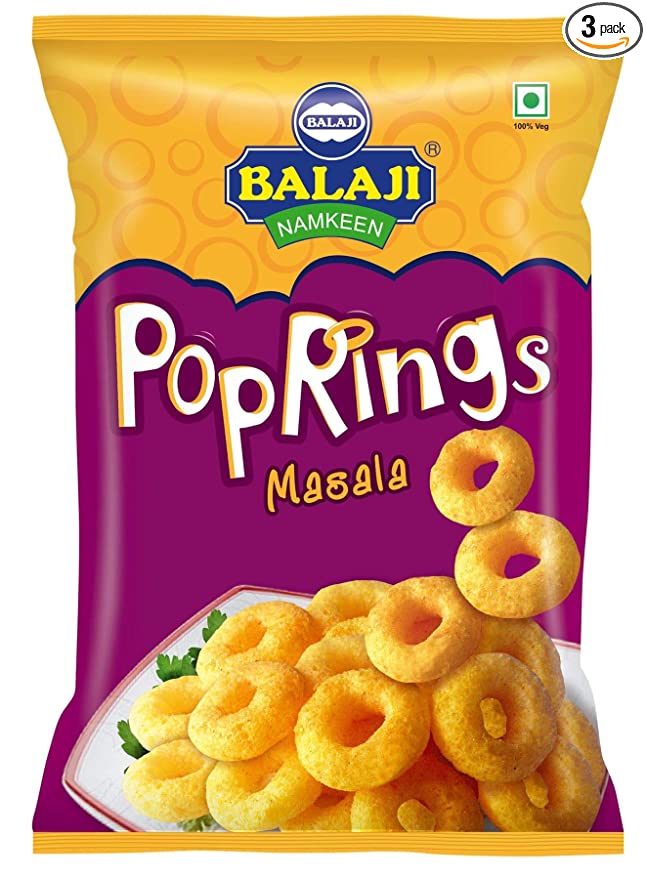 Balaji Wafers Pop Rings- Masala 65 gms #51156 | DesiClik.com, USA