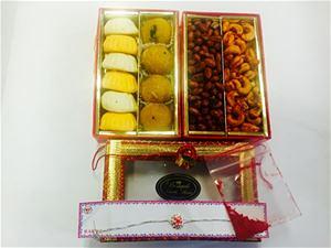 Rakhi w/ Indian Sweets & Snacks Combo Gift Pack # 1 #19410 | Buy Rakhi ...