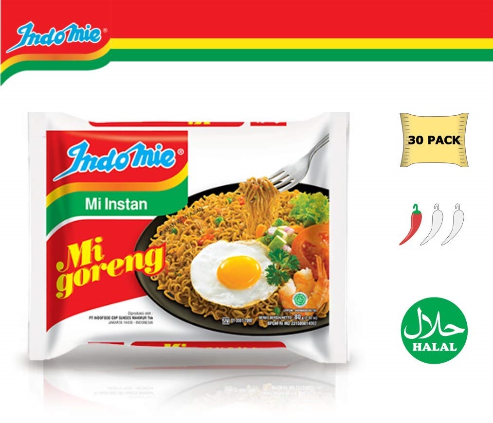 Indomie Mi Goreng Instant Stir Fry Noodles, Halal Certified,30 Pks ...