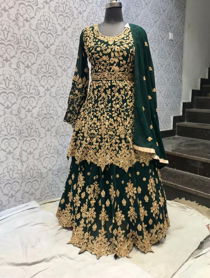 Black and Golden color Wedding Embroidered Bridal Lehenga at Rs.15000/Piece  in delhi offer by Ram Niwas Man Mohan