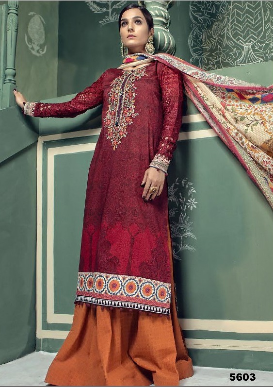 Maria B Charming Designer Palazzo Salwar Kameez Suit W/ Embroidery #4 ...