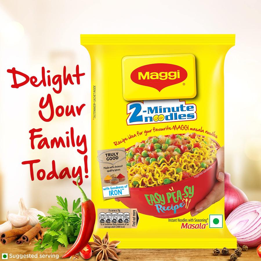 Maggi 2 Minute Instant Noodles 70 Gram (Pack Of 10) #56800 | Buy ...