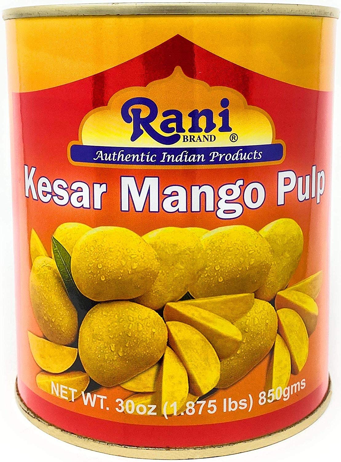 Rani Mango Pulp Puree (Makes Mango Lassi Shakes) Kesar Sweetened 30oz  (1.875lbs) 850g ~ All Natural | NON-GMO | Vegan | No colors | Gluten Free 