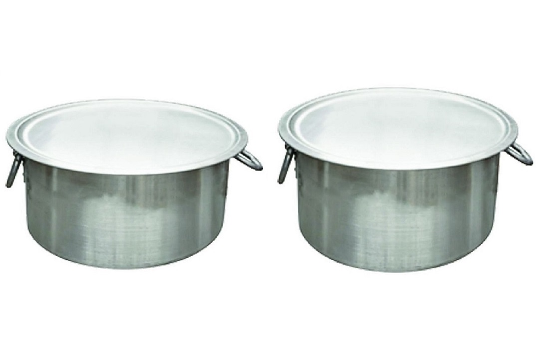 4 Pc Stainless Steel Large Catering Cooking Stock Pot Pans With