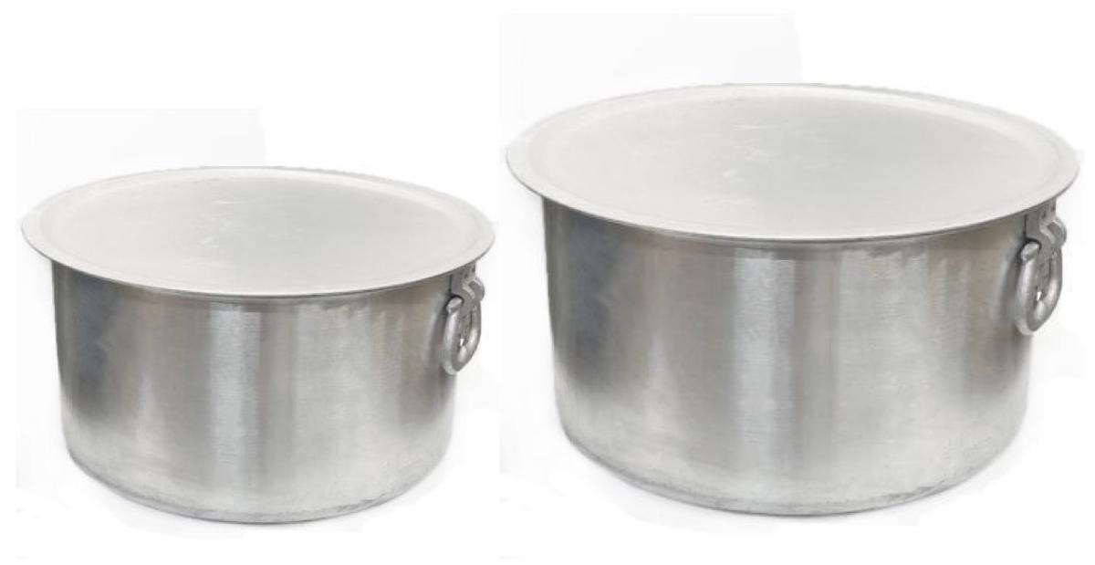 afbreken erger maken Vroegst 2 Pcs Aluminum Patilla / Pot with Handle and Lid 50 ltr and 90 ltr cap  #51888 | Buy Restaurant Supply Online