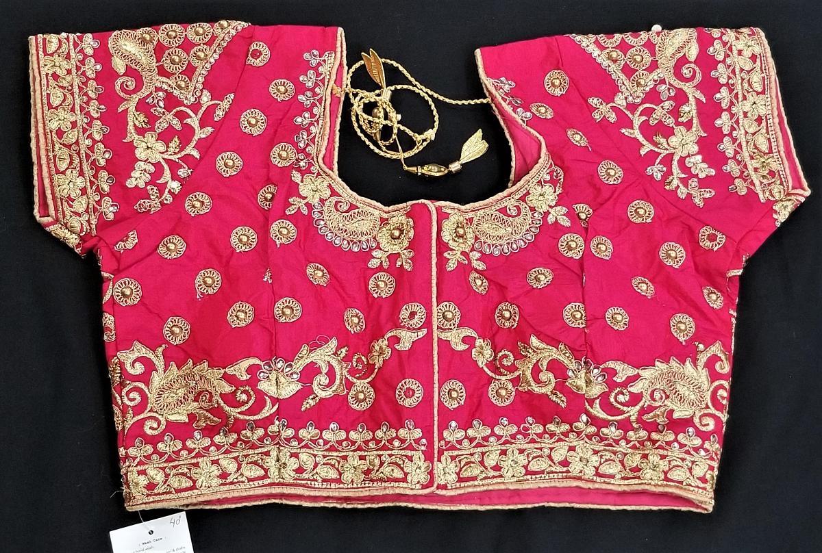 red fancy blouse