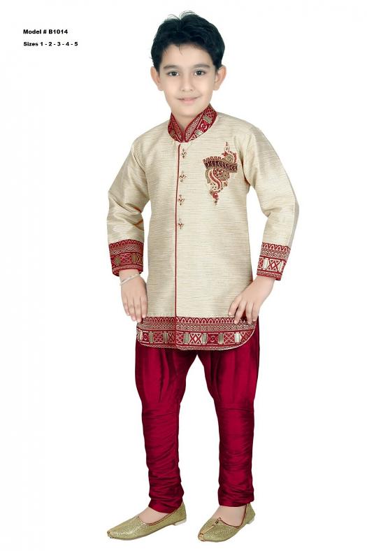 Stylish Party Wear Cream Maroon Kurta Pajama for Boys #27454 | Buy ...