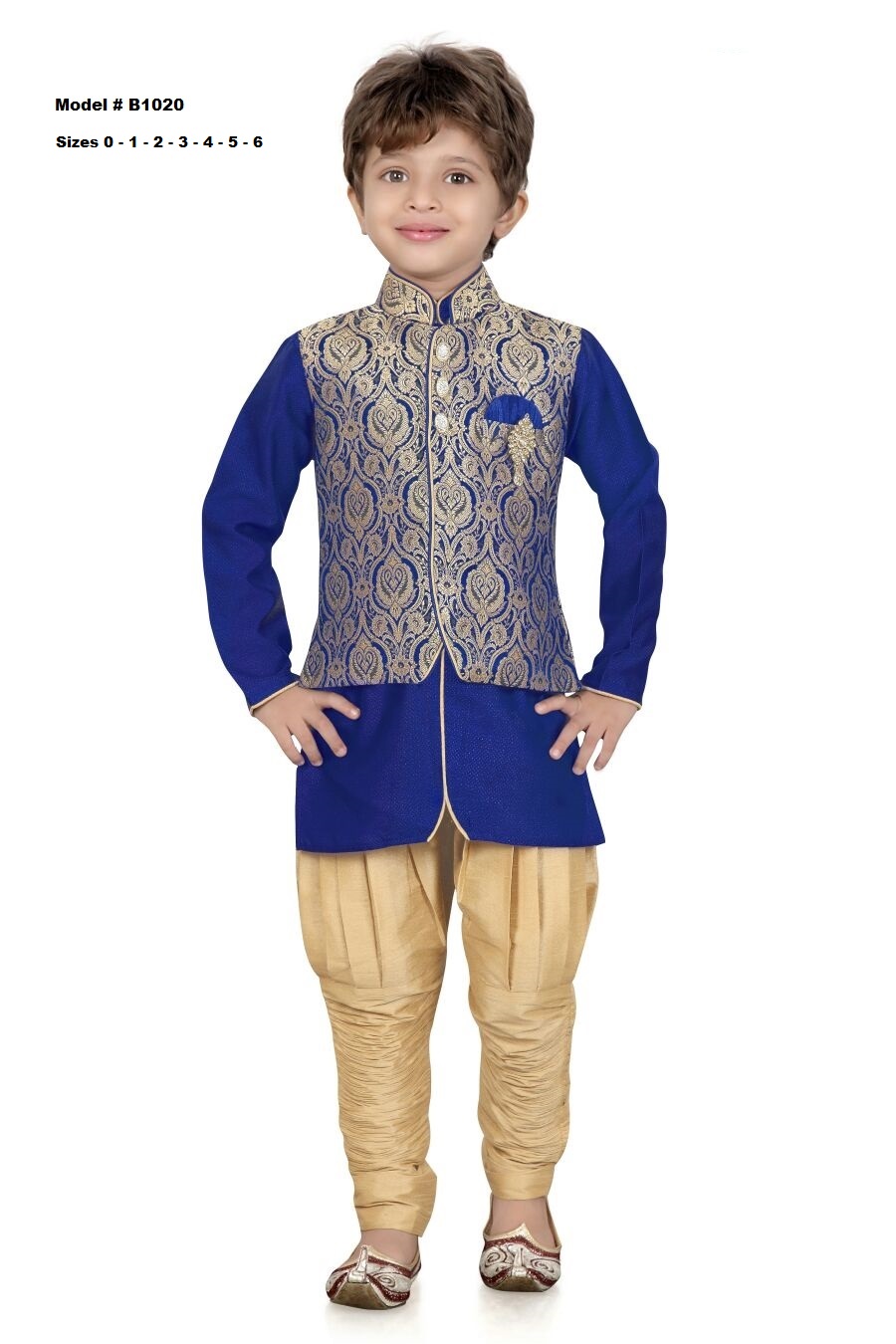 Blue Beige Sherwani Kurta w/ Jacket for 5 Year Old Boys #27459 | Buy ...