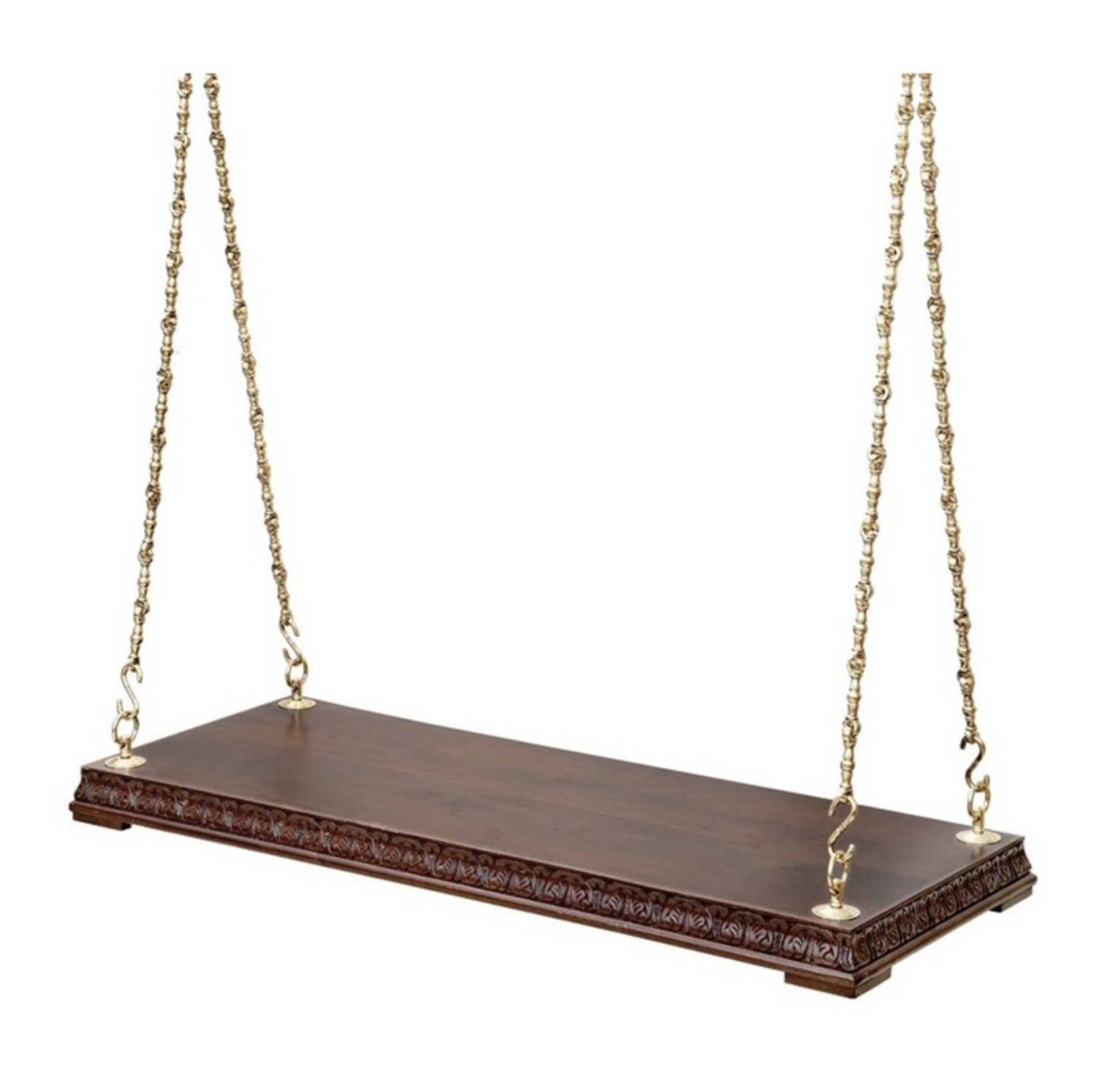 Antique Wooden Swing with Brass Chain