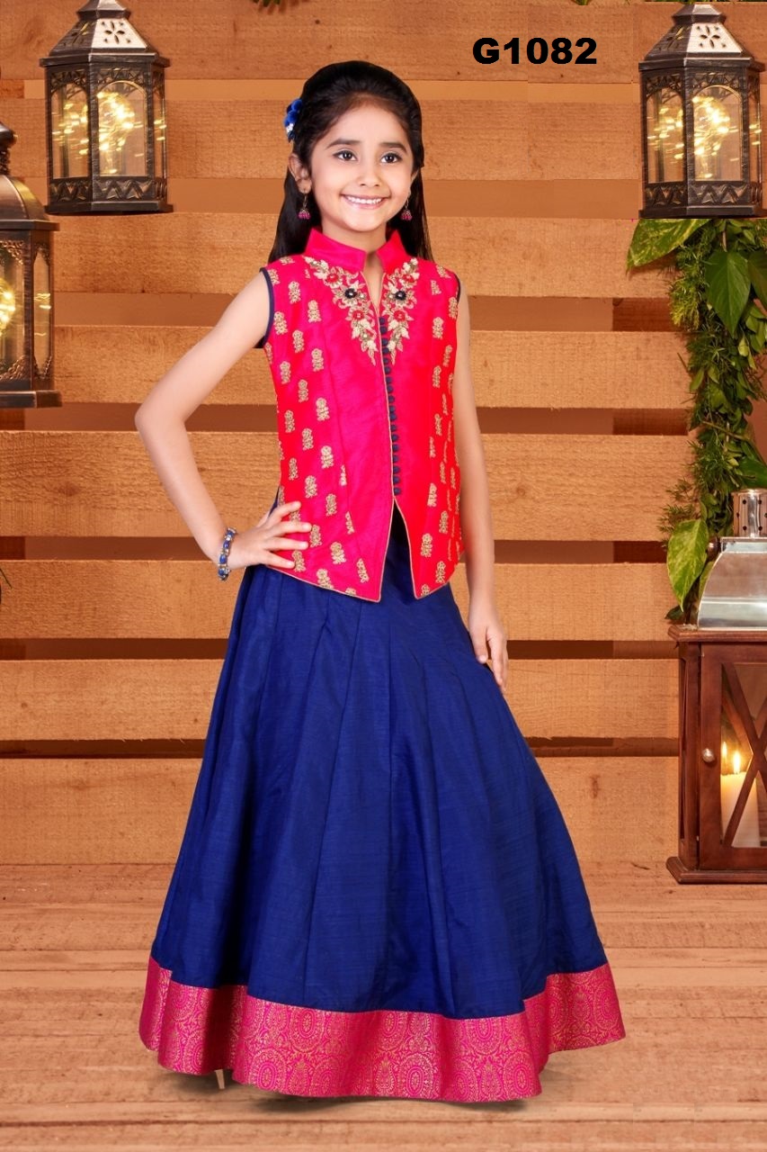 Lehenga Choli Set for Girls in Rani Color – Roop Sari Palace