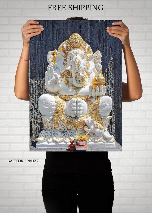 Lord Ganesha Statue Potrait Poster 18 × 28 inches #52296 | DesiClik.com ...