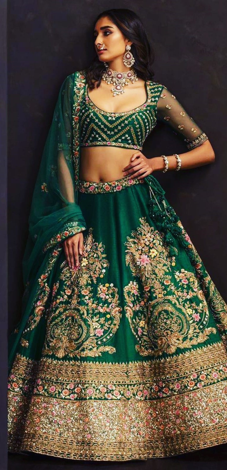 Buy Light Green Dolla Silk Bandhani Print Lehenga Choli Online At Zeel  Clothing