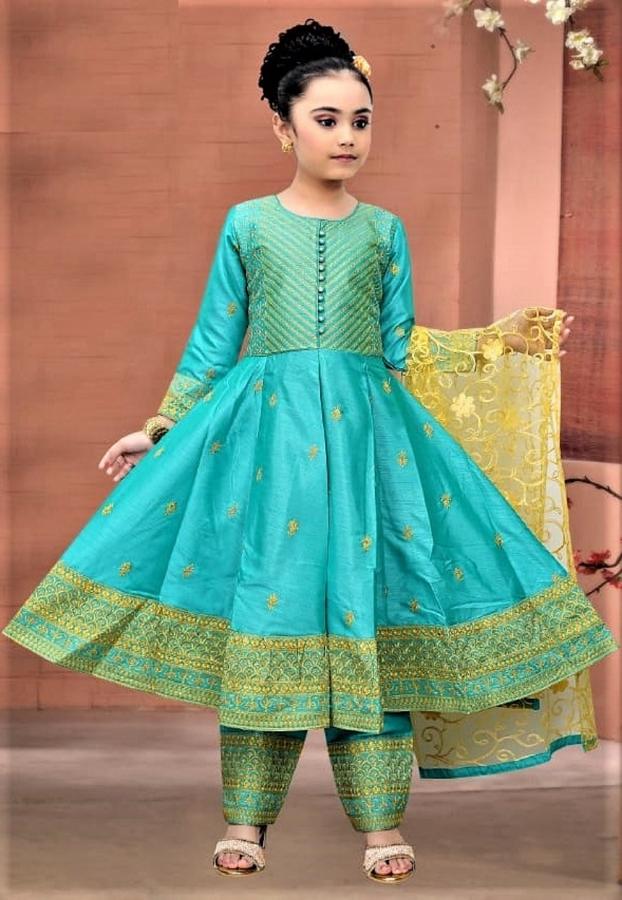 Girls Teal Green Salwar Kameez w/ dupatta #44901 | Buy Girls 10 To 12 ...