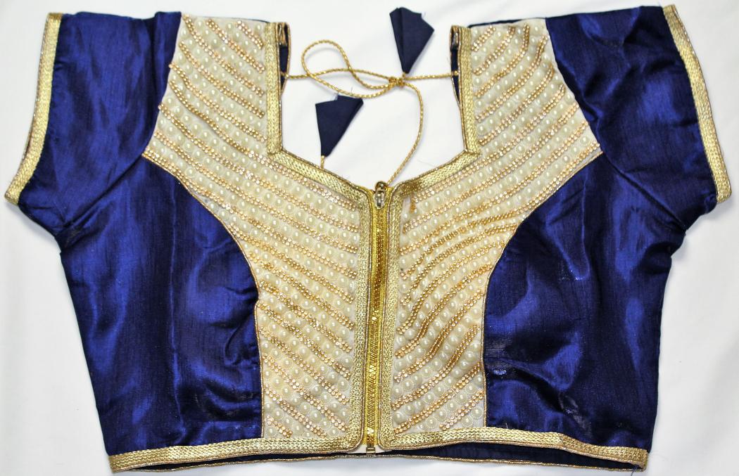 blue and gold blouse