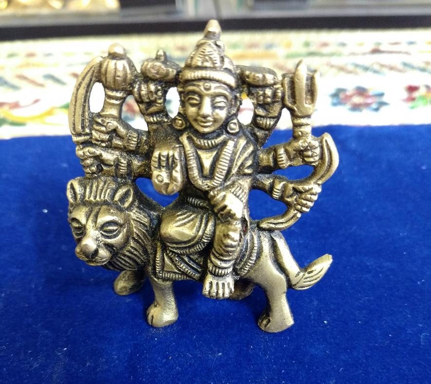 Maa Ambaji Brass Idol in Antique Carved Design 3