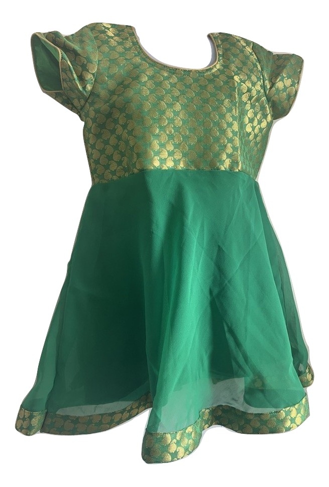 green frock for baby girl