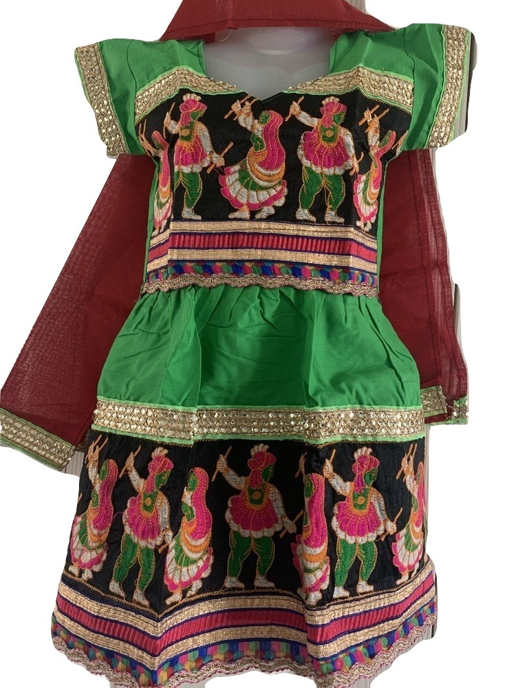 Buy Women Dandiya Dress Navratri Chaniya Choli-Rajasthani Lehenga-Kutch  Embroidered Garba Dandiya Garba style/Gujarati style Free Size (Pink and  Blue) Online at desertcartIsrael