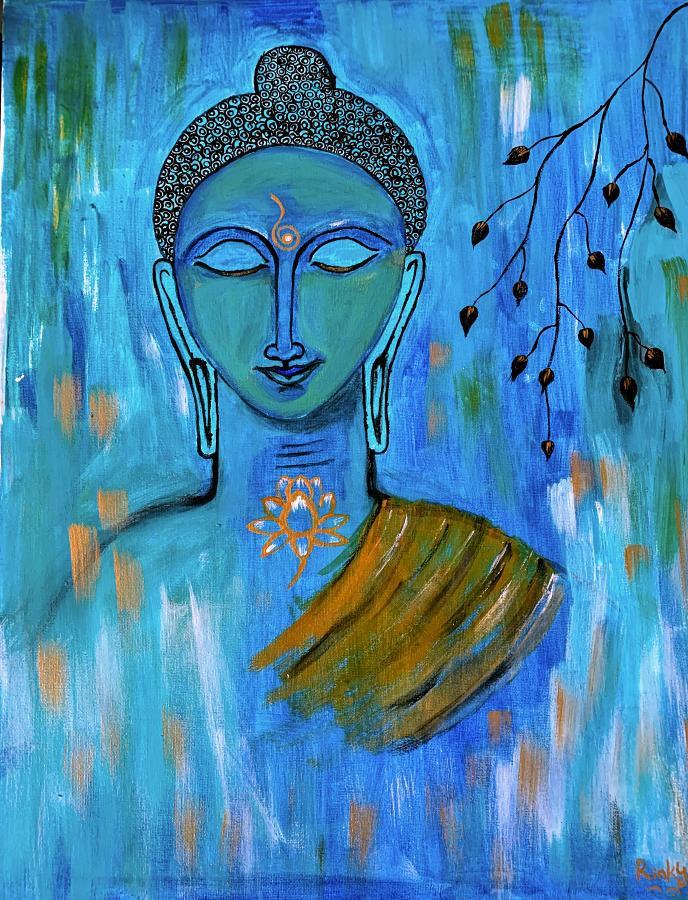 Golden Om Painting,om Shanti Painting,indian Wall Art,indian Decor,  Abstract Indian Art,art on Canvas,buddhist Home Decor 