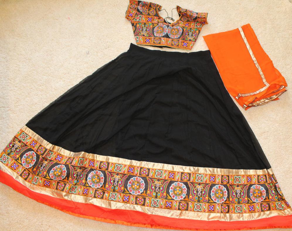 Embroiderd Art Silk Lehenga In Orange and Black Color at Rs 4175 | कढ़ाई  वाला लेहंगा in Surat | ID: 11598553097