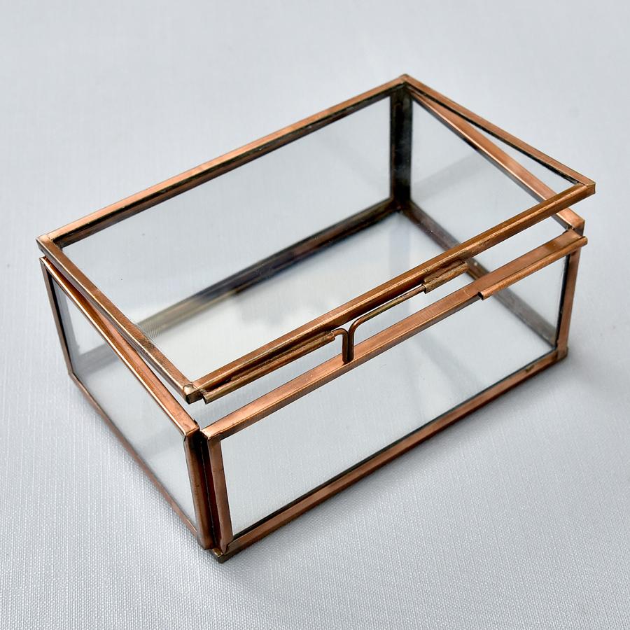 Beautiful See Thru Glass Jewelry Box 5.5