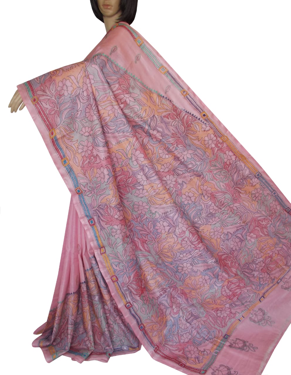 Tussar Silk Sarees - Rangvarsha Sarees - Kantha work tussars in elegant  colors - 2nd December 2023 - YouTube