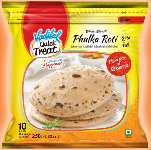 Vadilal Phulka Roti - (250g / 10 pcs) #48047 | Buy Online @ DesiClik ...