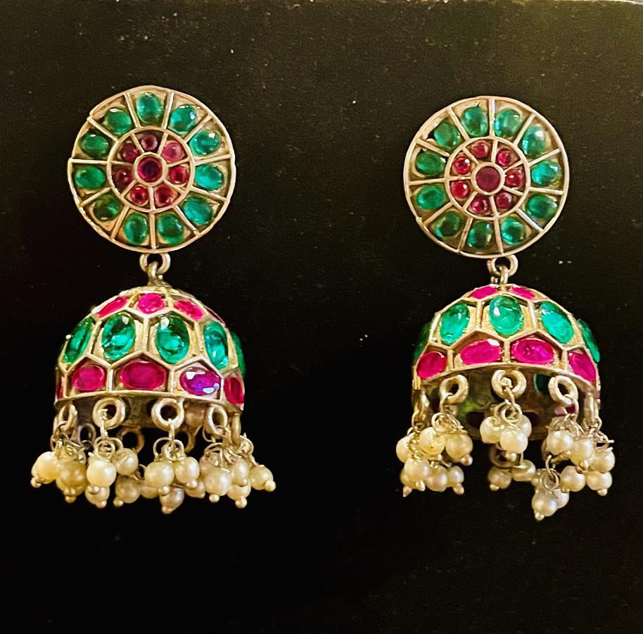 Buy Stunning Amrapali Green Stones Silver Earrings Online in USA – Pure  Elegance