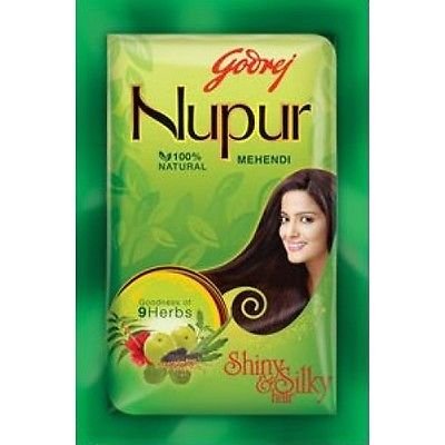 Amazon.com : Godrej Nupur Henna Natural Mehndi for Hair Color with Goodness  of 9 Herbs 120gram X 3Packs : Beauty & Personal Care