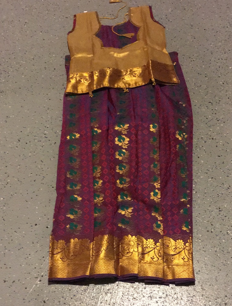 Festive Maroon and gold Kids Pattu Langa Dress 9 to 13 year old #43577 ...