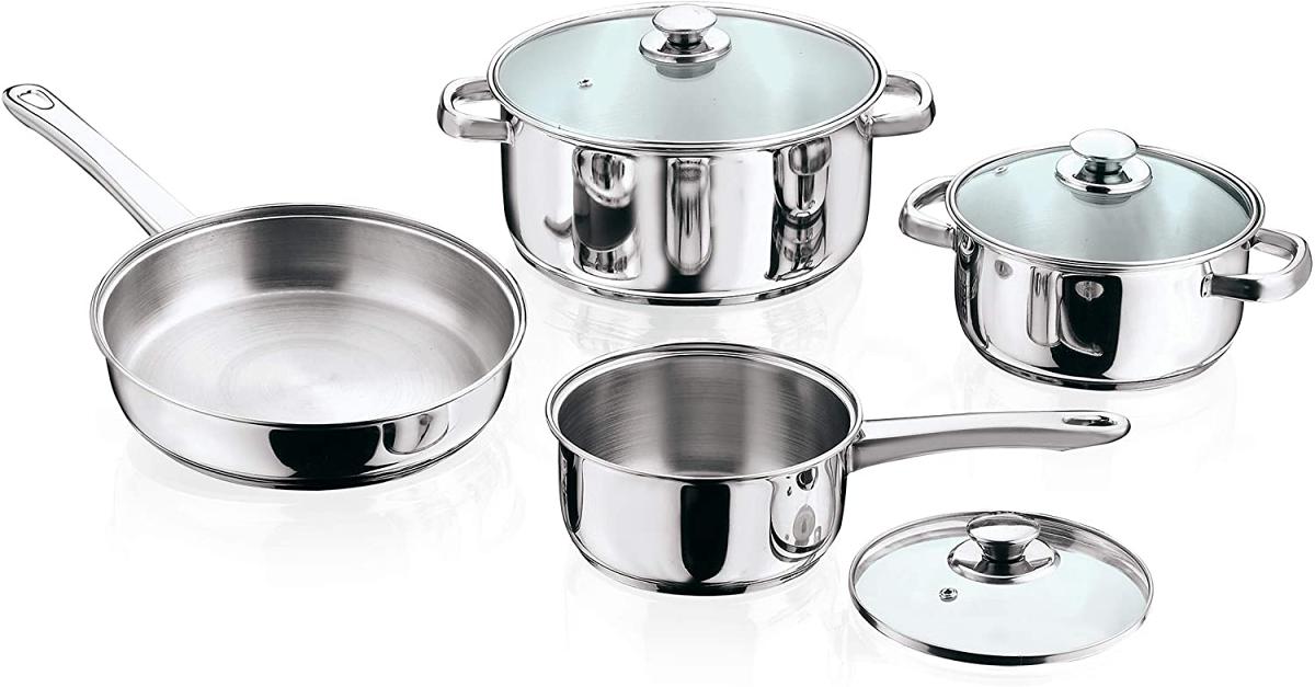 Tabakh Stainless Steel Kadai Flat Bottom Size 12 #56851 | Buy Indian  Cookware Online