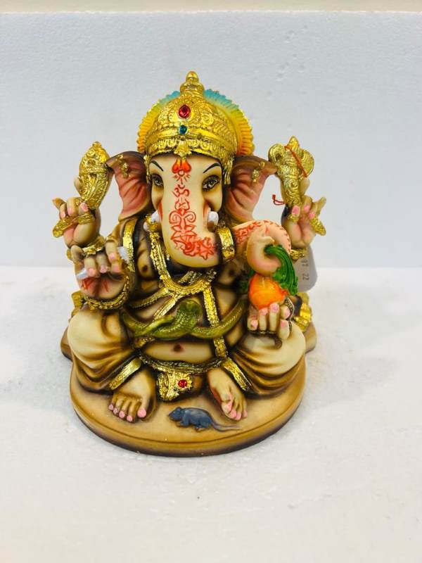 Top Collection 7.5 H 4.75 Standing Ganesh Statue in White Marble Finish -  Hindu Lord of Success Sculpture