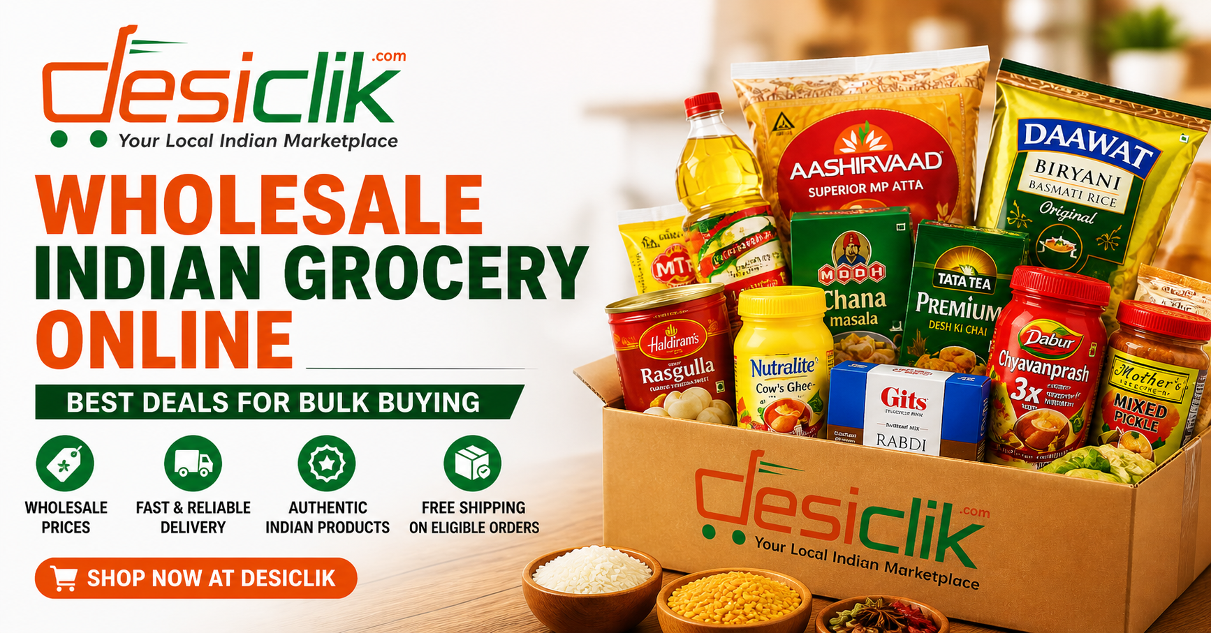 Wholesale Indian Grocery Online: Best Deals for Bulk Buying | DesiClik Wholesale Indian Grocery Online: Best Deals for Bulk Buying | DesiClik